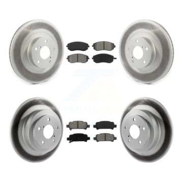 Front Rear Coat Brake Rotors Semi-Metallic Pad Kit For 2005-2006 Subaru Baja Turbocharged KGS-101831