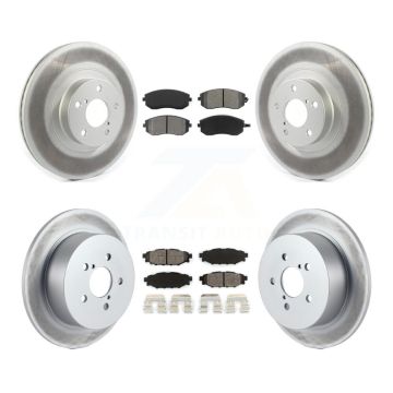 Front Rear Coated Disc Brake Rotors And Semi-Metallic Pads Kit For Subaru Outback Legacy KGS-101832