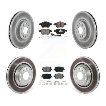 Front Rear Coated Disc Brake Rotors And Semi-Metallic Pads Kit For Volkswagen Passat CC KGS-101834