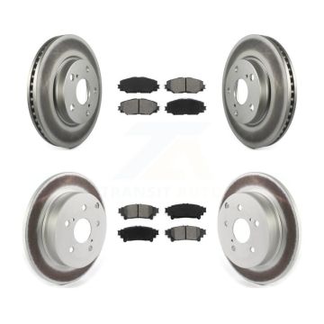 Front Rear Coated Disc Brake Rotor And Semi-Metallic Pad Kit For 2012-2018 Toyota Prius V KGS-101835