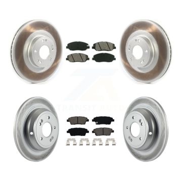 Front Rear Coated Disc Brake Rotors & Semi-Metallic Pad Kit For 2012 Hyundai Genesis 3.8L KGS-101837