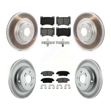 Front Rear Coated Disc Brake Rotors And Semi-Metallic Pads Kit For Hyundai Genesis KGS-101839