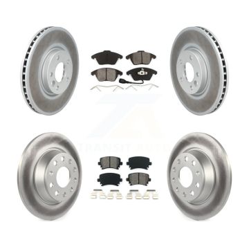 Front Rear Coated Disc Brake Rotors And Semi-Metallic Pads Kit For Volkswagen CC KGS-101841