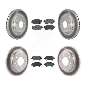 Front Rear Coat Disc Brake Rotor Semi-Metallic Pad Kit For 2017-2020 Hyundai Elantra 1.6L KGS-101848
