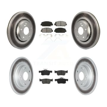 Front Rear Coated Disc Brake Rotors And Semi-Metallic Pads Kit For Honda Civic KGS-101850