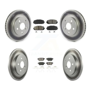 Front Rear Coated Disc Brake Rotor & Semi-Metallic Pad Kit For Toyota Corolla Prius Prime KGS-101852
