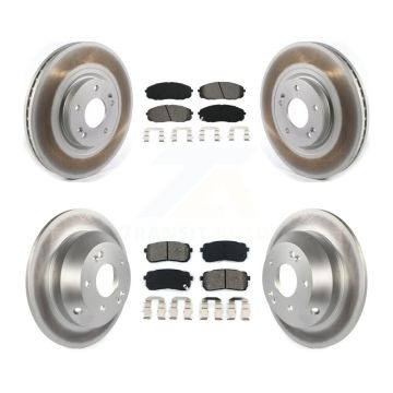 Front Rear Coated Disc Brake Rotors And Semi-Metallic Pads Kit For 2015-2021 Kia Sedona KGS-101853