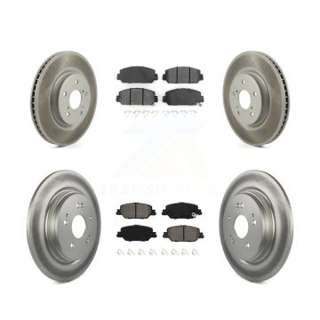 Front Rear Coated Disc Brake Rotors And Semi-Metallic Pads Kit For Honda CR-V KGS-101854