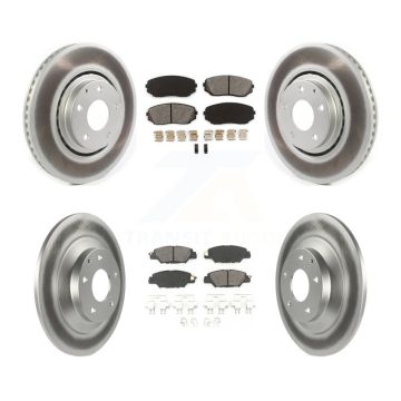 Front Rear Coated Brake Rotor Semi-Metallic Pad Kit For 2019-2023 Mazda CX-5 Turbocharged KGS-101855