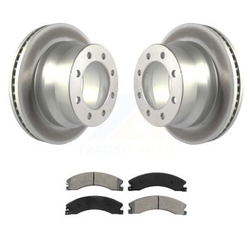 Rear Coated Brake Rotors Semi-Metallic Pad Kit For GMC Savana 3500 Chevrolet Express 4500 KGS-101858