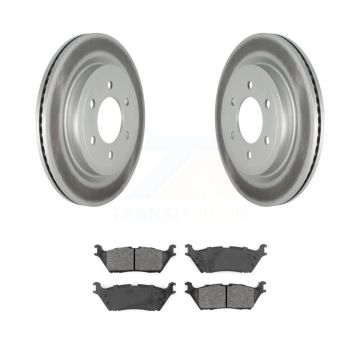 Rear Coated Brake Rotor Semi-Metallic Pad Kit For Ford F-150 Expedition Lincoln Navigator KGS-101863