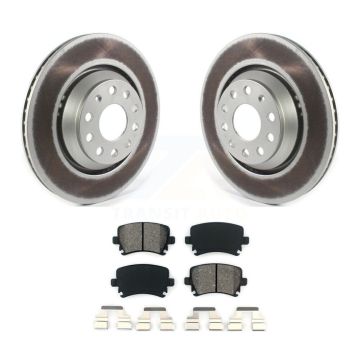 Rear Coat Disc Brake Rotors Semi-Metallic Pad Kit For Volkswagen GTI Passat CC Golf R R32 KGS-101866