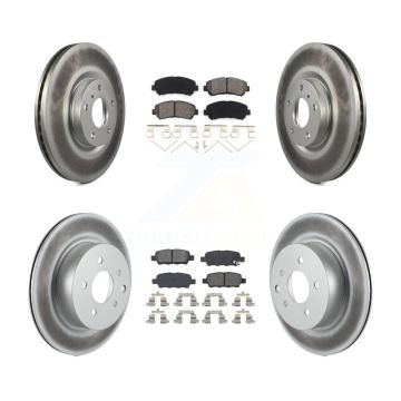 Front Rear Coated Disc Brake Rotors And Semi-Metallic Pads Kit For Nissan Maxima KGS-101889