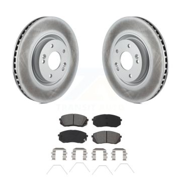 Front Coated Disc Brake Rotors And Semi-Metallic Pads Kit For Hyundai Sonata Kia Optima KGS-101925
