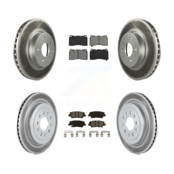Front Rear Coated Disc Brake Rotors And Semi-Metallic Pads Kit For Cadillac ATS KGS-101943