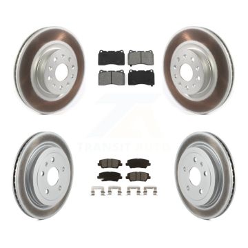 Front Rear Coated Disc Brake Rotors And Semi-Metallic Pads Kit For Cadillac CTS KGS-101944