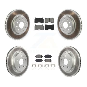 Front Rear Coat Disc Brake Rotors Semi-Metallic Pad Kit For Chevrolet Camaro Cadillac CT6 KGS-101946