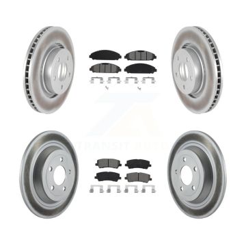 Front Rear Coated Disc Brake Rotors & Semi-Metallic Pad Kit For Ford Mustang V6 with 3.7L KGS-101949