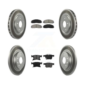 Front Rear Coated Brake Rotor & Semi-Metallic Pad Kit For Chrysler Pacifica Grand Caravan KGS-101950