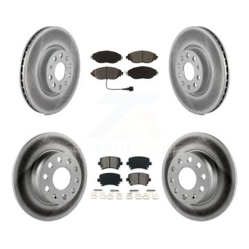 Front Rear Coated Disc Brake Rotors And Semi-Metallic Pads Kit For Volkswagen GTI KGS-101954