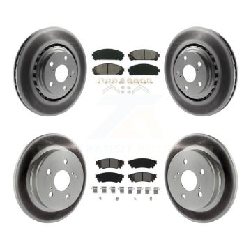 Front Rear Coated Disc Brake Rotors & Semi-Metallic Pad Kit For Lexus NX300 NX200t NX300h KGS-101964