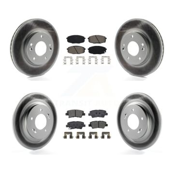 Front Rear Coat Disc Brake Rotors Semi-Metallic Pad Kit For Kia Forte5 Hyundai Elantra GT KGS-101969