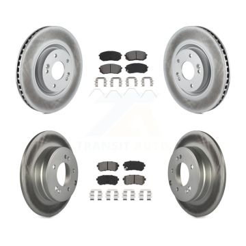Front Rear Coated Disc Brake Rotors And Semi-Metallic Pads Kit For Kia Optima KGS-101970