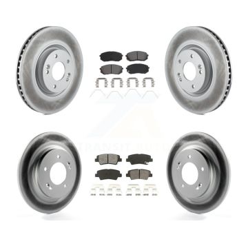 Front Rear Coat Disc Brake Rotor Semi-Metallic Pad Kit For 2016 Hyundai Sonata GAS engine KGS-101971