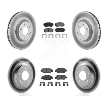 Front Rear Coated Disc Brake Rotors And Semi-Metallic Pads Kit For Kia Optima KGS-101972