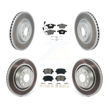 Front Rear Coated Disc Brake Rotors And Semi-Metallic Pads Kit For Volkswagen CC KGS-101973