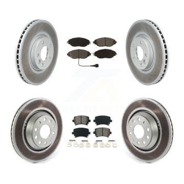 Front Rear Coated Disc Brake Rotors And Semi-Metallic Pads Kit For Volkswagen CC AWD KGS-101974