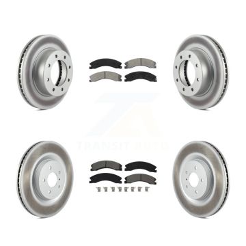 Front Rear Coated Disc Brake Rotors Semi-Metallic Pad Kit For Nissan NV2500 NV3500 NV1500 KGS-101975