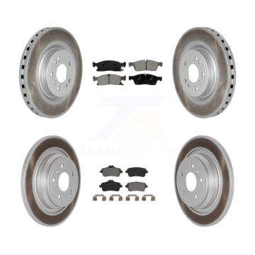 Front Rear Coated Brake Rotors Semi-Metallic Pad Kit For Mercedes-Benz ML350 GLE350 ML250 KGS-101976