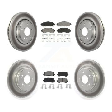 Front Rear Coated Disc Brake Rotors And Semi-Metallic Pads Kit For Acura MDX KGS-101977