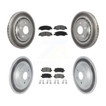 Front Rear Coated Disc Brake Rotors And Semi-Metallic Pad Kit For 2018-2023 Honda Odyssey KGS-101978