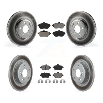 Front Rear Coat Brake Rotors Semi-Metallic Pad Kit For Mercedes-Benz GLA250 CLA250 B250 B KGS-101980