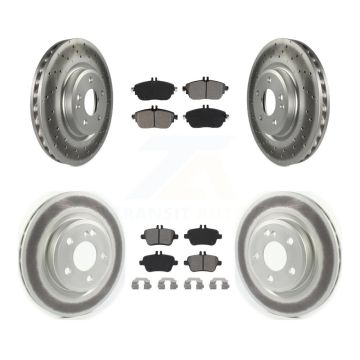 Front Rear Coated Disc Brake Rotors And Semi-Metallic Pads Kit For Mercedes-Benz CLA250 KGS-101983