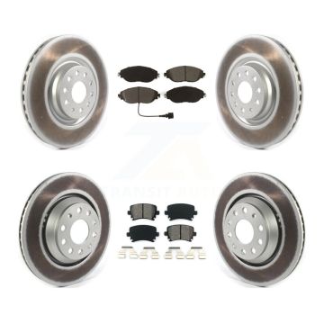 Front Rear Coated Disc Brake Rotors And Semi-Metallic Pads Kit For Volkswagen GTI KGS-101986