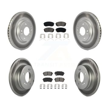 Front Rear Coated Disc Brake Rotors And Semi-Metallic Pads Kit For Kia Optima KGS-101989