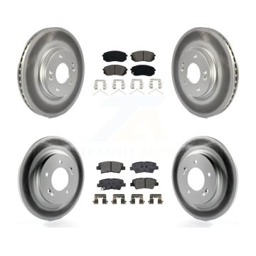 Front Rear Coated Disc Brake Rotors And Semi-Metallic Pads Kit For Kia Optima KGS-101990