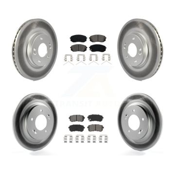 Front Rear Coat Disc Brake Rotors Semi-Metallic Pad Kit For 2016 Kia Optima LX/EX/LX 1.6T KGS-101991