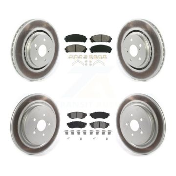 Front Rear Coated Brake Rotor Semi-Metallic Pad Kit For Lexus RX350 RX450h RX350L RX450hL KGS-101996