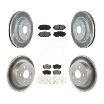 Front Rear Coated Disc Brake Rotors And Semi-Metallic Pads Kit For Toyota Camry KGS-102000