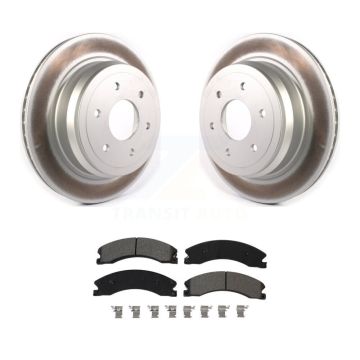 Rear Coated Disc Brake Rotors And Semi-Metallic Pads Kit For 2016-2024 Nissan TITAN XD KGS-102023