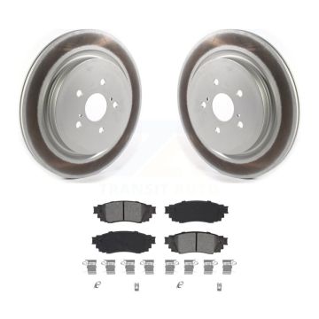 Rear Coated Disc Brake Rotors Semi-Metallic Pad Kit For Lexus RX350 RX450h RX350L RX450hL KGS-102025