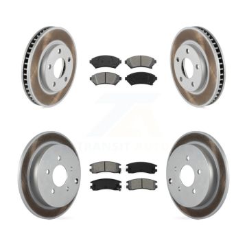 Front Rear Coated Disc Brake Rotors And Semi-Metallic Pads Kit For Pontiac Montana KGS-102037