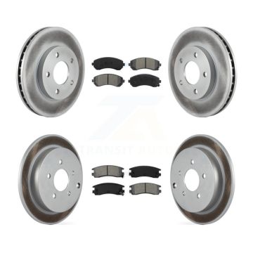 Front Rear Coat Disc Brake Rotor Semi-Metallic Pad Kit For Buick Rendezvous Pontiac Aztek KGS-102040