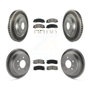 Front Rear Coated Disc Brake Rotors And Semi-Metallic Pads Kit For Buick LaCrosse Allure KGS-102042