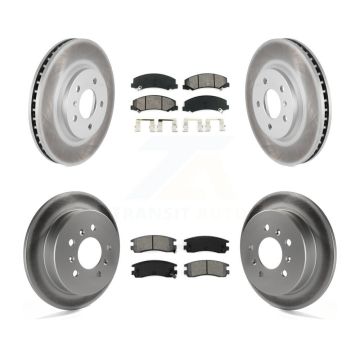 Front Rear Coated Disc Brake Rotor Semi-Metallic Pad Kit For Chevrolet Impala Monte Carlo KGS-102044