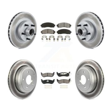 Front Rear Coated Disc Brake Rotors And Semi-Metallic Pads Kit For Mazda B2300 KGS-102068
